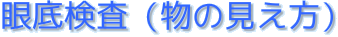 眼底検査（物の見え方）